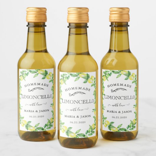Limoncello Monogram Fevor Mini-Flaschenetikett Weinetikett (Flaschen)