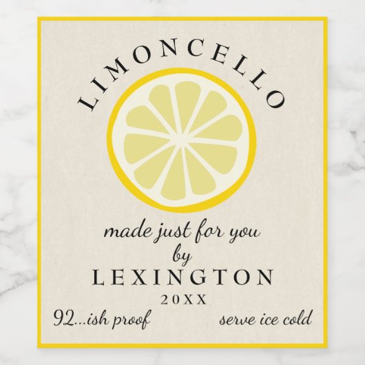 Limoncello Nur für Sie | Weinetikett (Einzelnes Label)