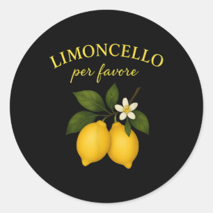 Limoncello Per Favore italienische Shirts für Frau Runder Aufkleber