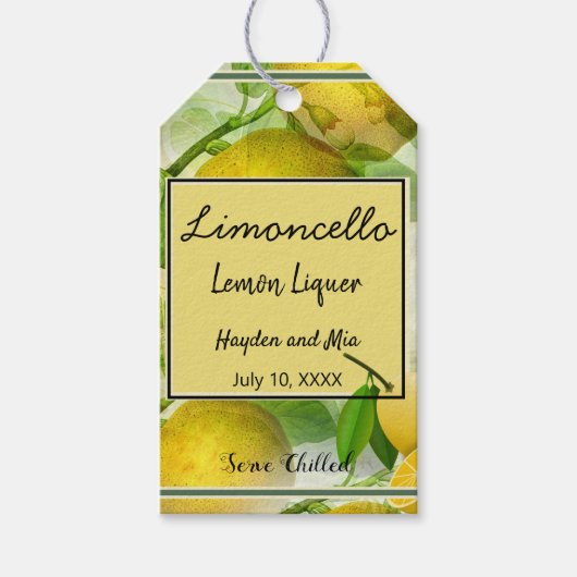 Limoncello Personalisiert Geschenkanhänger (Vorderseite)
