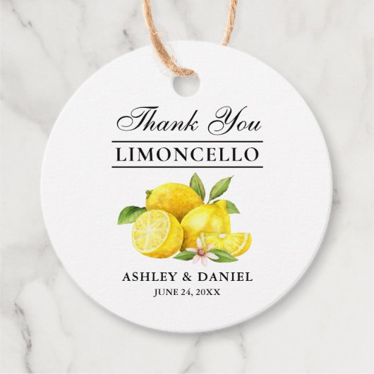 Limoncello Runde Tags Geschenkanhänger (Vorderseite)