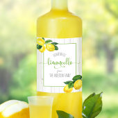 Limoncello rustic Aquarelllemonen Namensschrift Weinetikett