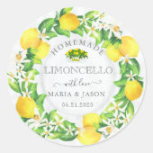 Limoncello Rustic Monogram Fevor Runder Aufkleber (Vorderseite)