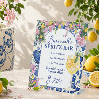 Limoncello Spritz Bar Italienische Zitronen-Brautp Sockelschild