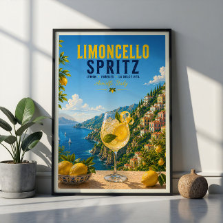 Limoncello Spritz Cocktail Amalfi-Küste Italien Poster
