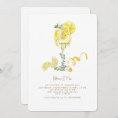 Limoncello Spritz Gold Text Engagement Party Einladung (Vorne/Hinten)