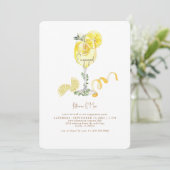Limoncello Spritz Gold Text Engagement Party Einladung (Stehend Vorderseite)