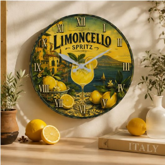 Limoncello Spritz Große Wanduhr