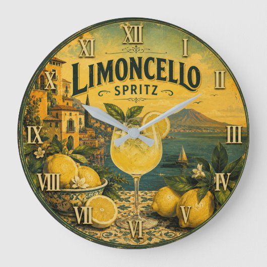 Limoncello Spritz Große Wanduhr (Vorderseite)