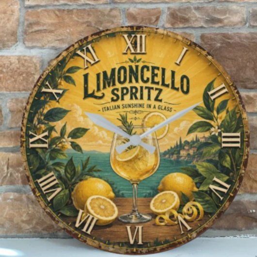 Limoncello Spritz Italian Große Wanduhr