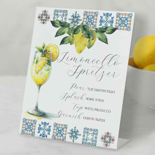 Limoncello Spritzer Wedding Bar Sign Sockelschild