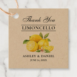 Limoncello Square Kraft Tags Geschenkanhänger