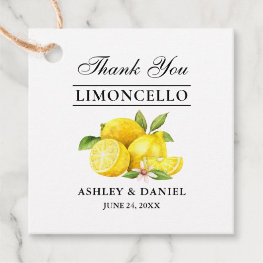 Limoncello Square Kraft Tags Geschenkanhänger (Vorderseite)