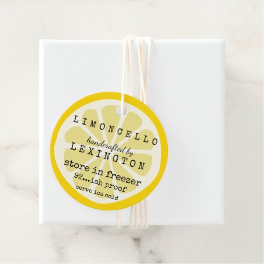 Limoncello Trendy Lemon Slice für Flaschen Geschenkanhänger (Beispiel)