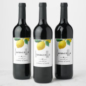 Limoncello-Wasserfarbe Lemones Floral Weinetikett (Flaschen)