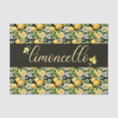 Limoncello, Wasserfarbe-Limonen mit Blumenmuster Seidenpapier (Vorderseite)