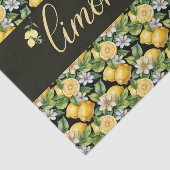Limoncello, Wasserfarbe-Limonen mit Blumenmuster Seidenpapier (Ausschnitt)
