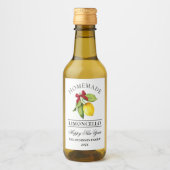 Limoncello Wasserfarbe Neujahr Mini Flasche Etiket Weinetikett (Vorderseite)