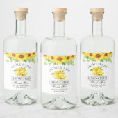 Limoncello Watercolor Alkoholflaschenetikett (Flaschen)