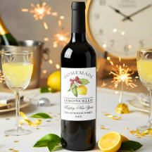 Limoncello Watercolor - Neues Jahr Flasche