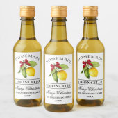 Limoncello Watercolor Weihnachts-Mini-Flasche Weinetikett (Flaschen)