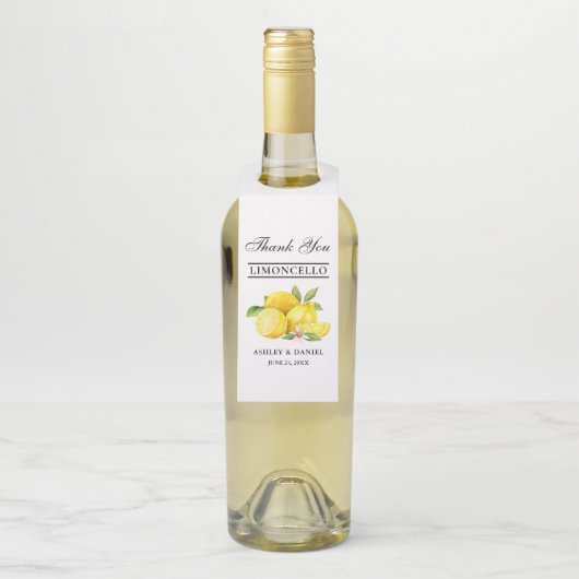 Limoncello Wedding Kraft Flaschenanhänger (Auf Flasche)