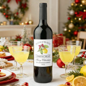 Limoncello Weihnachtsflasche Weinetikett