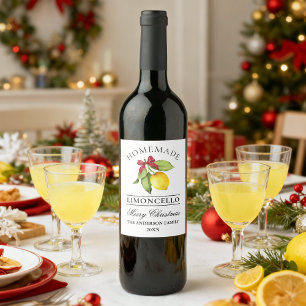 Limoncello Weihnachtsflasche Weinetikett