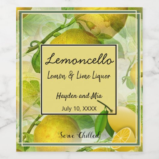 Limoncello Weinetikett (Einzelnes Label)
