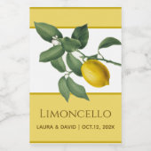 Limoncello Yellow Lemon Green Blätter Citrus Blume Weinetikett (Einzelnes Label)