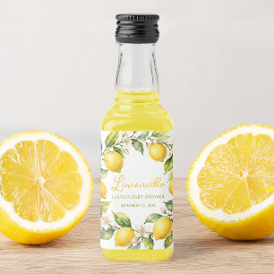 Limoncello Zitronen Aquarell Baby Shower Geschenk Alkoholflaschenetikett