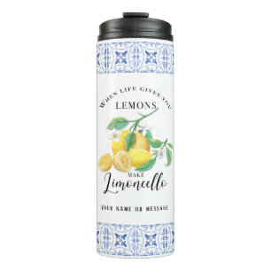 Limoncello Zitronen Aquarell Floral Italienische F Thermosbecher