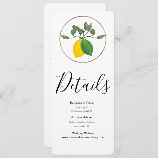 Limoncillo Limon Lemon Einladung (Vorne/Hinten)