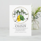 Limoncillo Limon Lemon Wedding Einladung (Stehend Vorderseite)