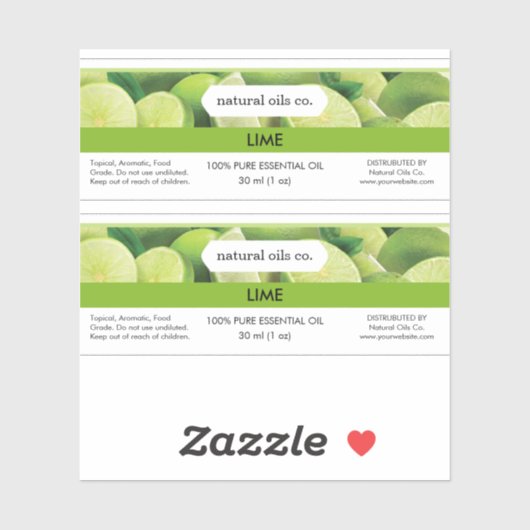 Limone ätherische Öle Duftflasche Aufkleber (Blatt)
