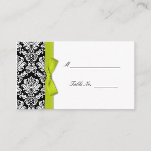 Limone Bow Damask Hochzeitsplätze Platzkarte