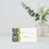 Limone Bow Damask Hochzeitsplätze Platzkarte (Stehend Vorderseite)
