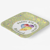 Limone Creme Confetti Geburtstagsballon individuel Pappteller (Gewinkelt)