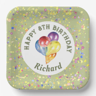 Limone Creme Confetti Geburtstagsballon individuel Pappteller