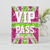 Limone Einladung von Glitz UK "VIP PASS" (Stehend Vorderseite)