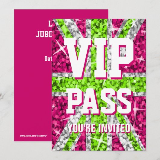 Limone Einladung von Glitz UK "VIP PASS" (Vorne/Hinten)