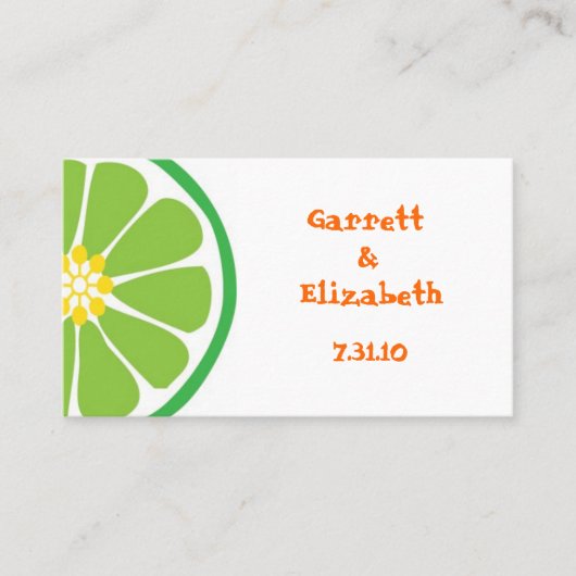 Limone Fiesta-Platzkarten oder Save the Date Beila Platzkarte (Vorderseite)