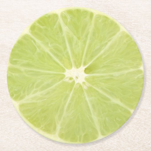 Limone Frucht-neue Scheibe Runder Pappuntersetzer (Vorderseite)