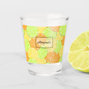Limone Früchte aus Zitronenfrüchten personalisie Schnapsglas