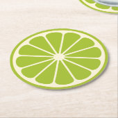 Limone Fruchtscheibe Runder Pappuntersetzer (Angewinkelt)