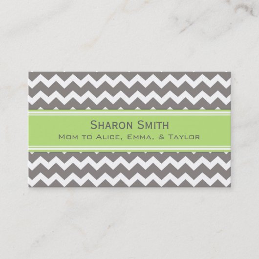 Limone graue Zickzack Retro Mama-nennende Karten (Vorderseite)