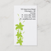 Limone grüne Blumengeschäfts-Karte Visitenkarte (Rückseite)