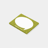 Limone grüne Gesprächs-Blase gerundetes Post-it Klebezettel (angewinkelt)