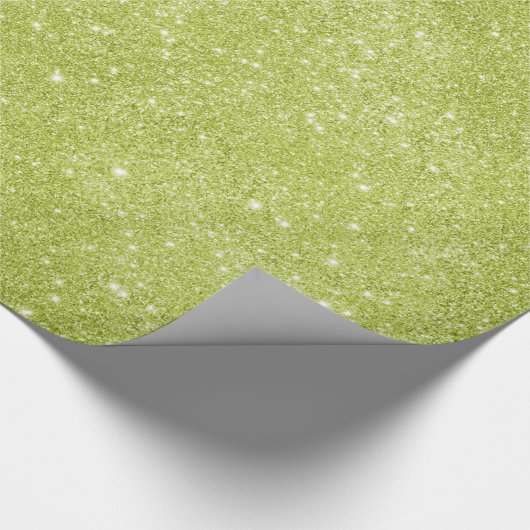 Limone grüne Glitzer-Glitzern Geschenkpapier (Ecke)