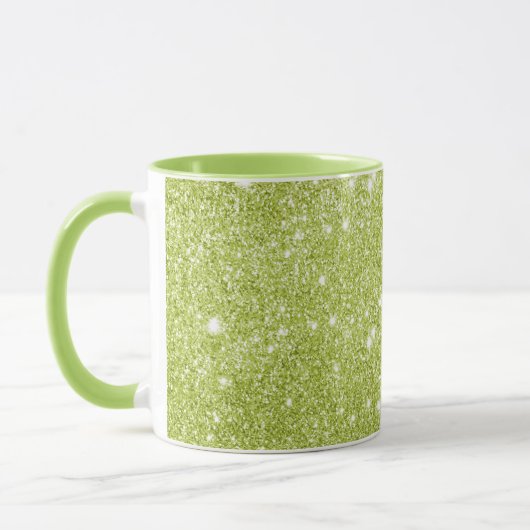 Limone grüne Glitzer-Glitzern Tasse (Links)